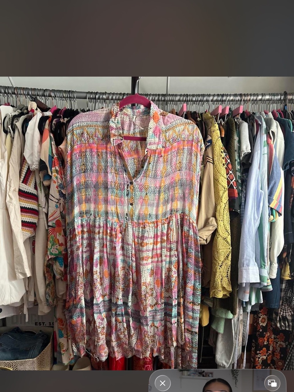 Free People Multicolor Floral-Print Mini Dress in Pink, Orange, Blue